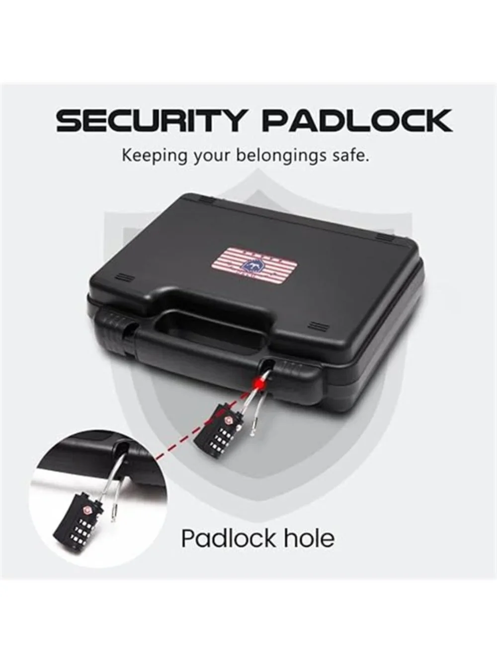 9mm Gun Case Lockable, TSA Approved Firearm Travel Case with 1 TSA Lock
